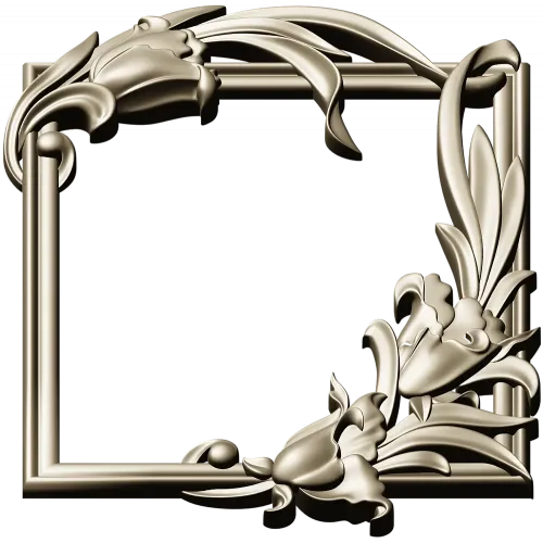 Lily Embrace - decorative frame 3D model STL for CNC