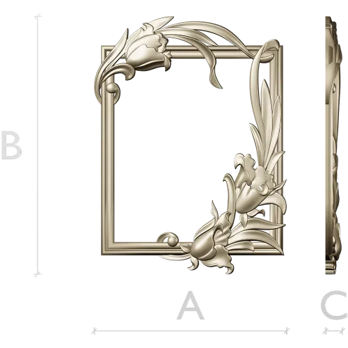 Lily Embrace - decorative frame 3D model STL for CNC