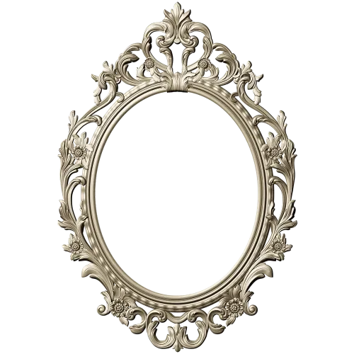 Ornate Oval Rococo Frame STL for CNC