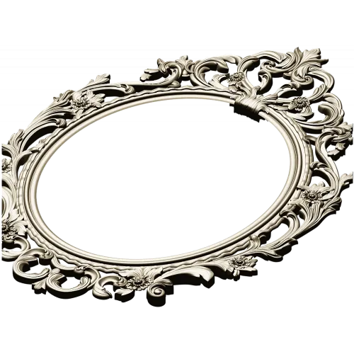 Ornate Oval Rococo Frame STL for CNC