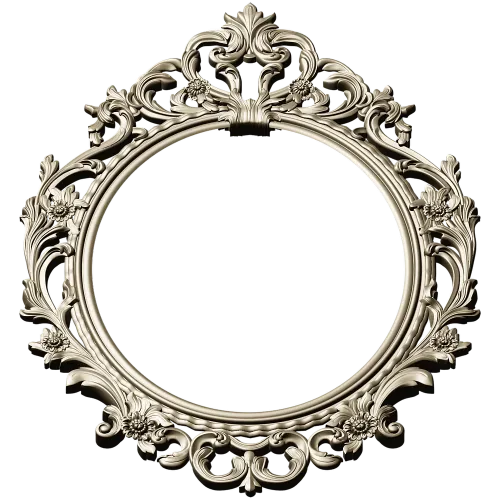 Ornate Oval Rococo Frame STL for CNC