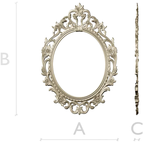 Ornate Oval Rococo Frame STL for CNC
