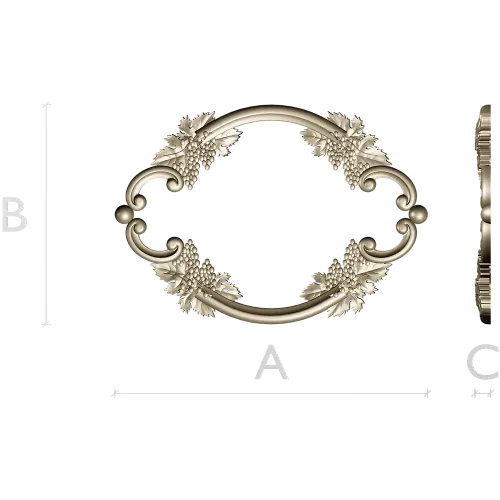Grapevine Ornamental Oval - STL 3D Model for CNC