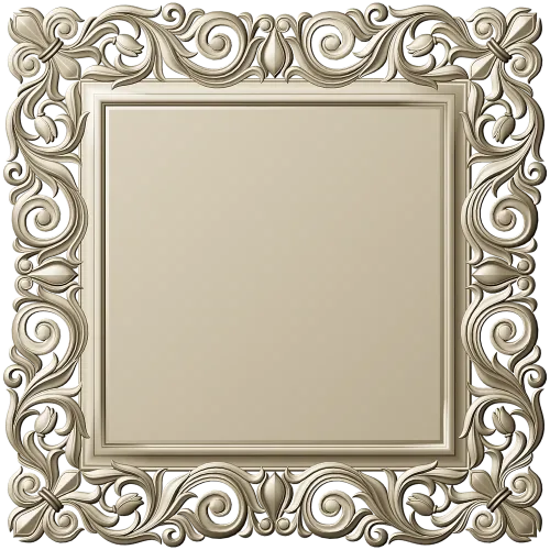 Ornate Baroque Square Frame 3D STL for CNC