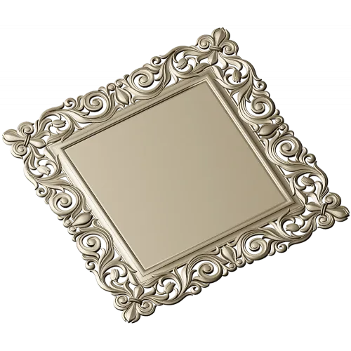 Ornate Baroque Square Frame 3D STL for CNC