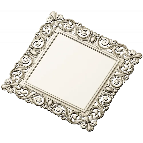 Ornate Baroque Square Frame 3D STL for CNC
