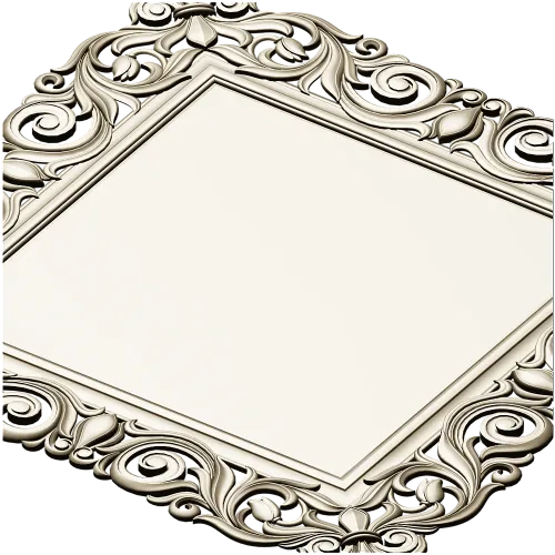 Ornate Baroque Square Frame 3D STL for CNC