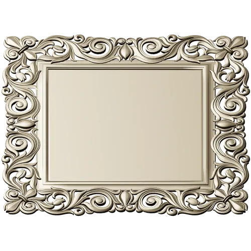 Ornate Baroque Square Frame 3D STL for CNC