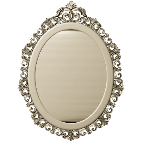 Rococo oval frame stl model for CNC carving