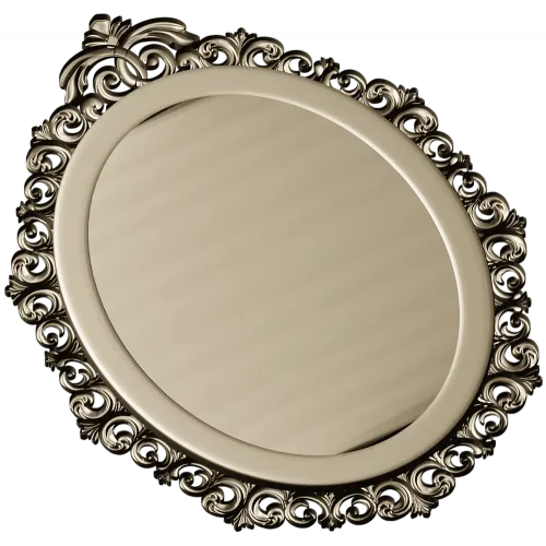Rococo oval frame stl model for CNC carving