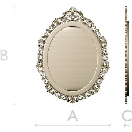 Rococo oval frame stl model for CNC carving
