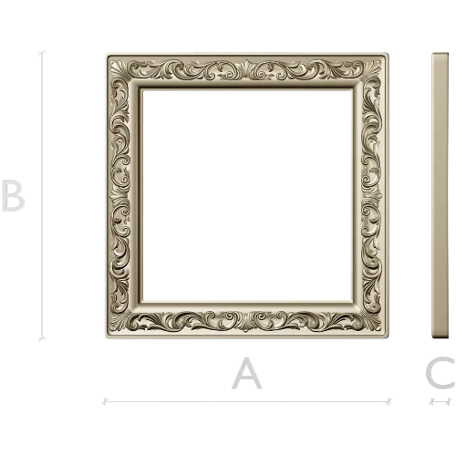 Regal Acanthus Square Frame - STL 3D model for CNC milling