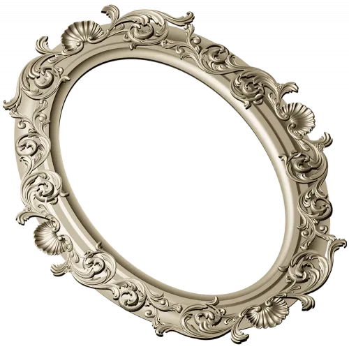 Ornate Oval Frame 3D STL for CNC Milling