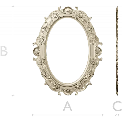 Ornate Oval Frame 3D STL for CNC Milling