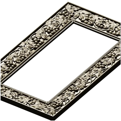 Grapevine Relief Decorative Frame STL for CNC