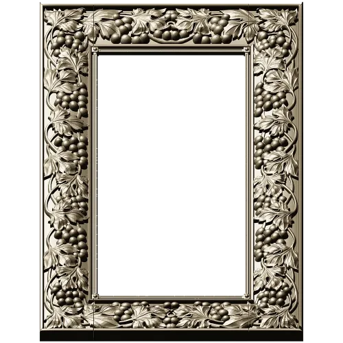 Grapevine Relief Decorative Frame STL for CNC