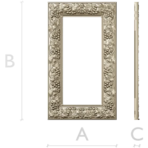 Grapevine Relief Decorative Frame STL for CNC