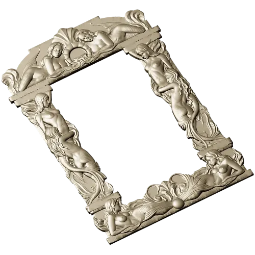 Baroque Mermaid Frame STL for CNC