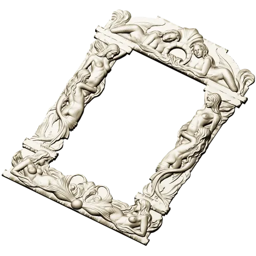 Baroque Mermaid Frame STL for CNC