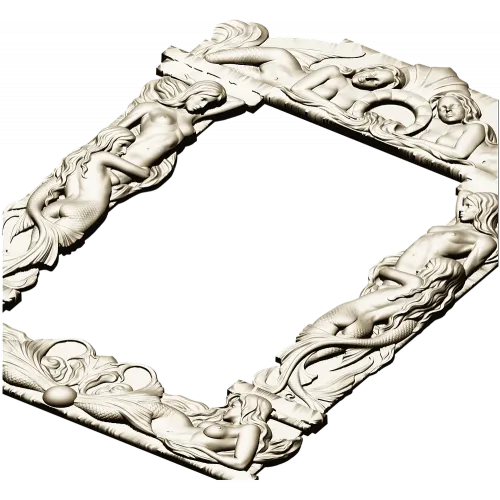 Baroque Mermaid Frame STL for CNC