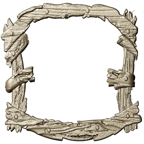 Rustic Bark Plank Decorative Frame STL