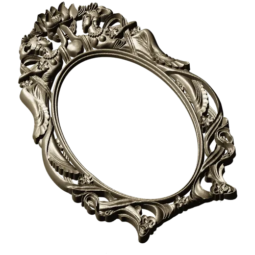 Ornate Rococo Oval Frame STL for CNC
