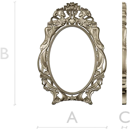 Ornate Rococo Oval Frame STL for CNC