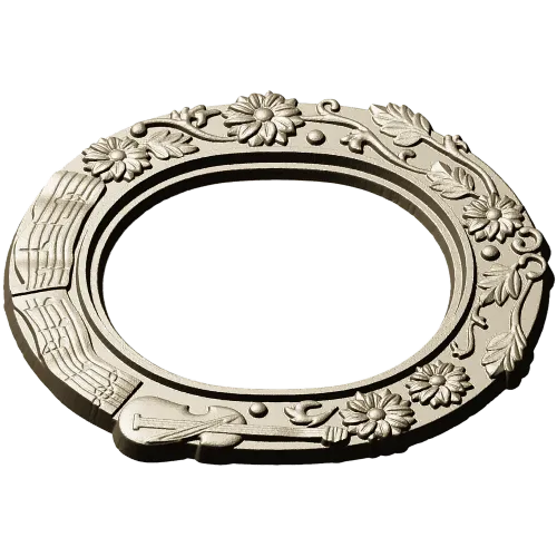 Овальная рамка с музыкальным декором - STL модель для ЧПУ