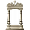 Киотная рамка с крестом и растительным картушем - 3D STL для ЧПУ
