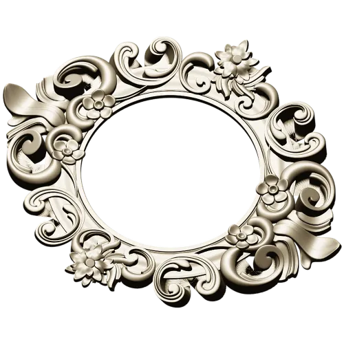 Baroque Floral Round Frame - STL 3D Model for CNC Routers