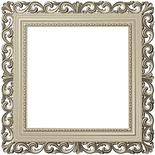 Baroque Square Frame STL - ornate 3D model for CNC carving
