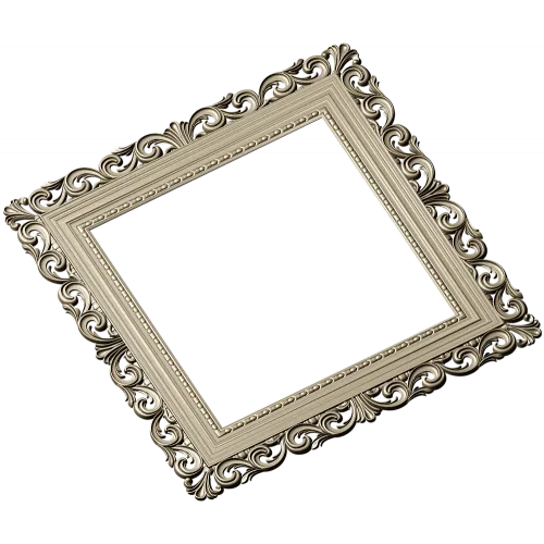 Baroque Square Frame STL - ornate 3D model for CNC carving