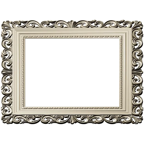 Baroque Square Frame STL - ornate 3D model for CNC carving