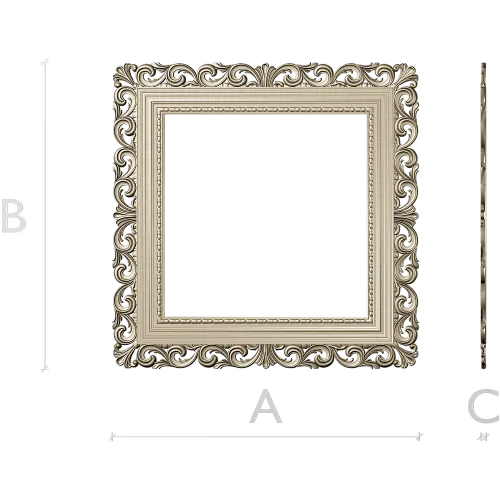 Baroque Square Frame STL - ornate 3D model for CNC carving