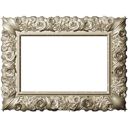 Florentine Rose Decorative Frame STL for CNC