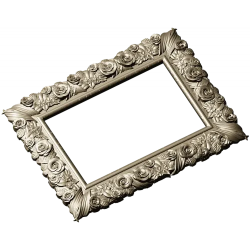 Florentine Rose Decorative Frame STL for CNC