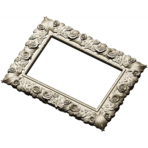 Florentine Rose Decorative Frame STL for CNC