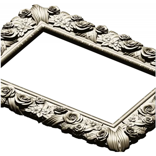 Florentine Rose Decorative Frame STL for CNC