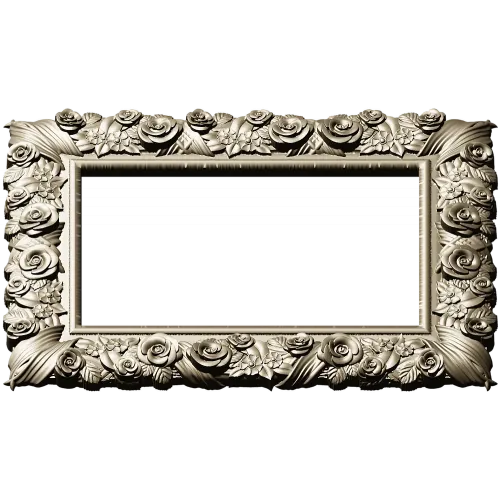 Florentine Rose Decorative Frame STL for CNC