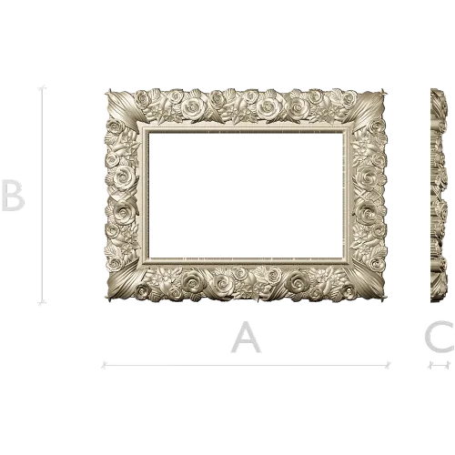 Florentine Rose Decorative Frame STL for CNC