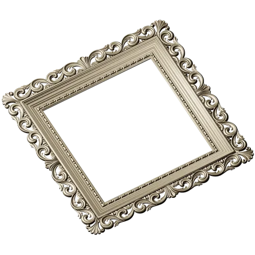 Декоративная квадратная рамка STL для ЧПУ - барочный багет