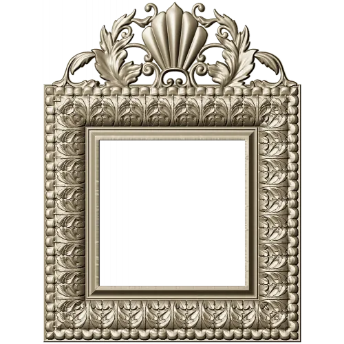 Shell Crest Acanthus Frame - STL 3D Model for CNC