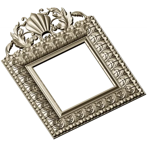 Shell Crest Acanthus Frame - STL 3D Model for CNC