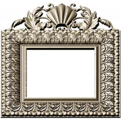Shell Crest Acanthus Frame - STL 3D Model for CNC