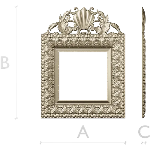 Shell Crest Acanthus Frame - STL 3D Model for CNC