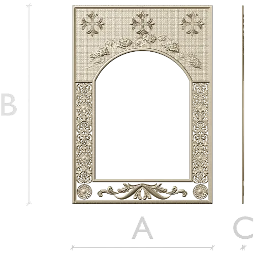Vinecrest Arched Decorative Frame - STL 3D model for CNC milling