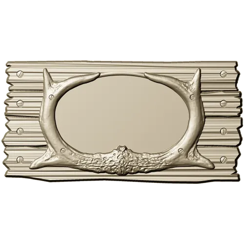 Antler Oval Plaque - high-relief STL model for CNC