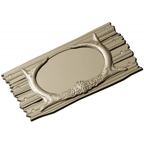 Antler Oval Plaque - high-relief STL model for CNC