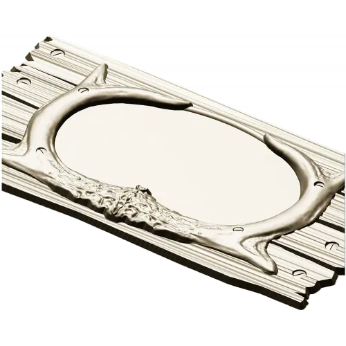 Antler Oval Plaque - high-relief STL model for CNC