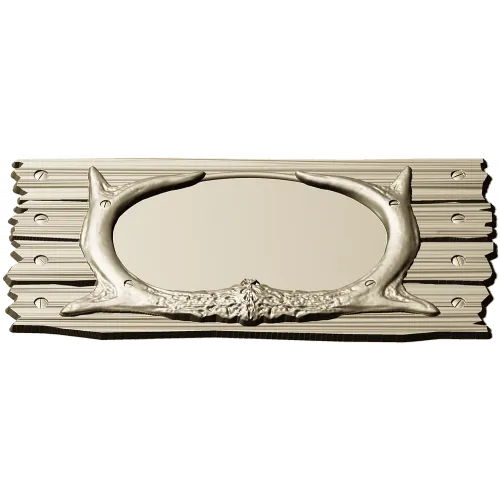 Antler Oval Plaque - high-relief STL model for CNC